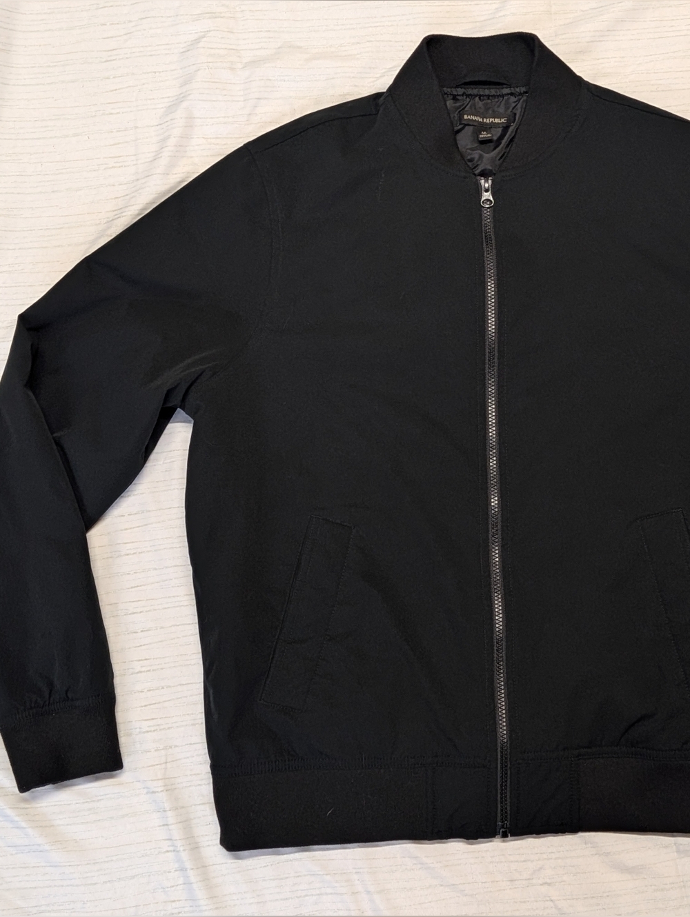 Men's Banana Republic Bomber Jacket, Black, Size M, Full Zip